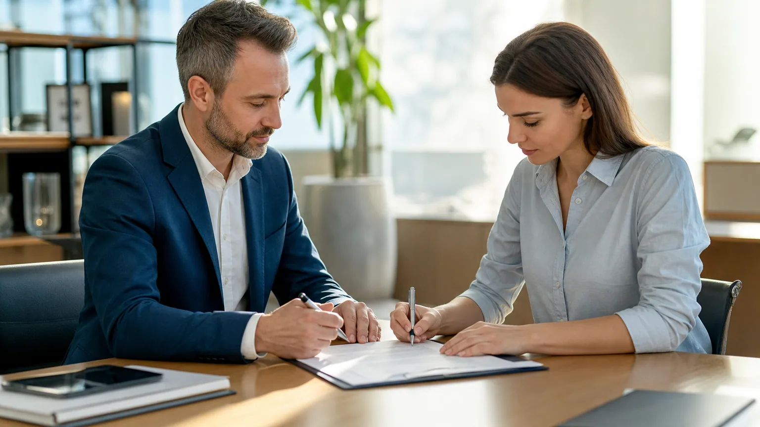 Employeur et salarié signant un avenant au contrat de travail incluant une clause de dédit-formation